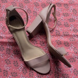 Vince Camuto Blush Nude Block Heel Sandals with Ankle Strap